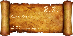 Rikk Kunó névjegykártya